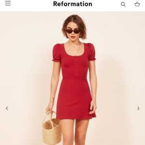 Reformation Rory Dress in Red M